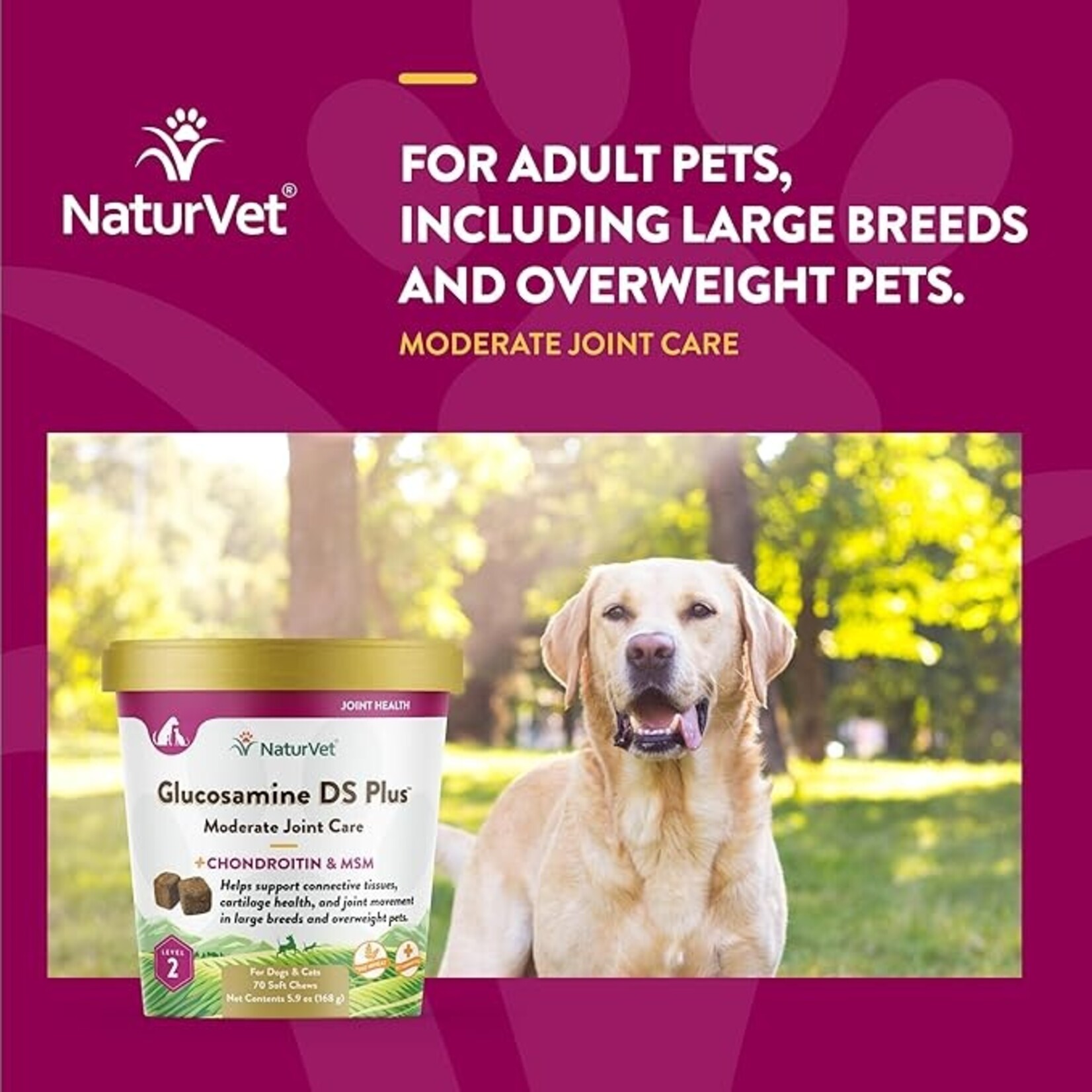 NaturVet NaturVet Glucosamine DS+ Level 2 Soft Chews 70ct