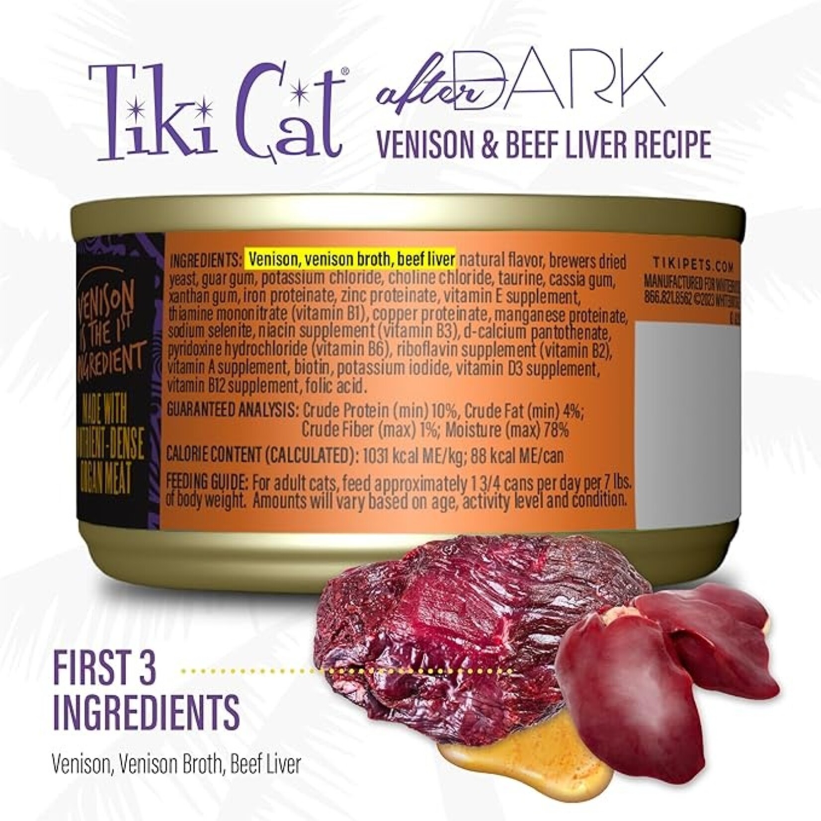 Tiki Cat Tiki Cat After Dark - Venison & Beef Liver Pate 3oz (case 12)