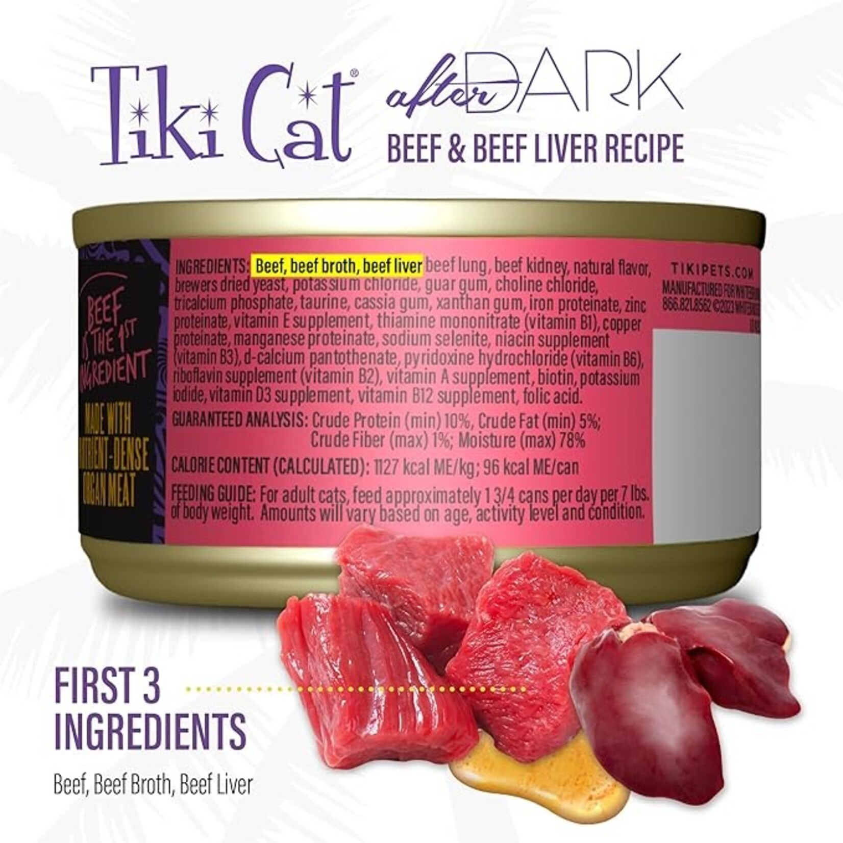 Tiki Cat Tiki Cat After Dark - Beef & Beef Liver Pate 3oz (case 12)