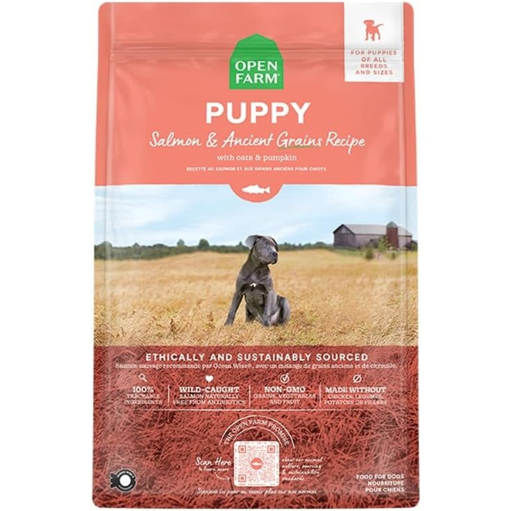 Open Farm Open Farm Puppy Ancient Grains Salmon & Pumpkin Recipe Dog 4lb