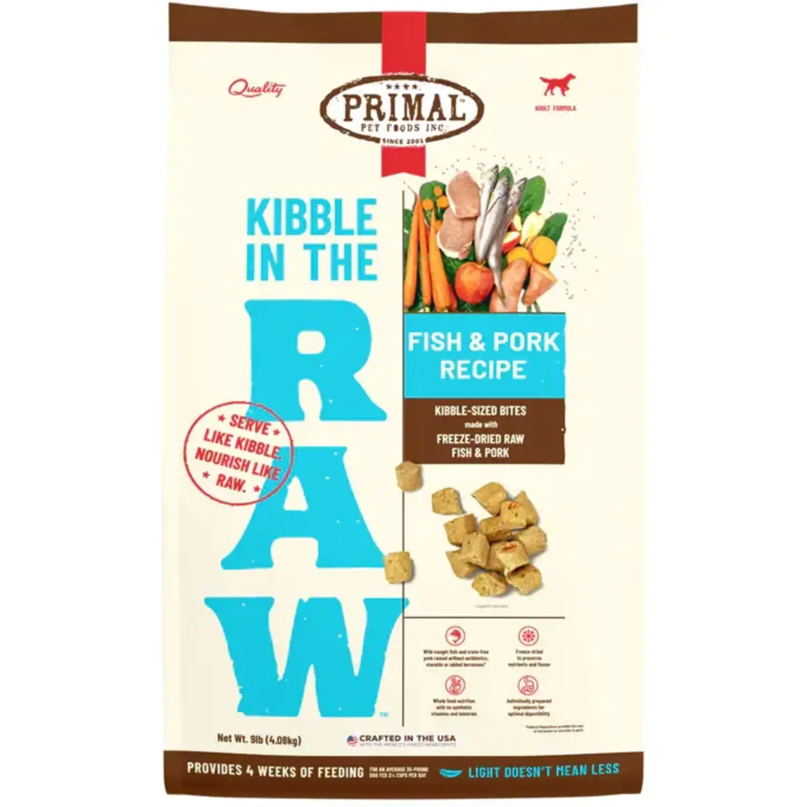 Primal Primal Dog Food  Kibble in the Raw Fish Formula 9lb