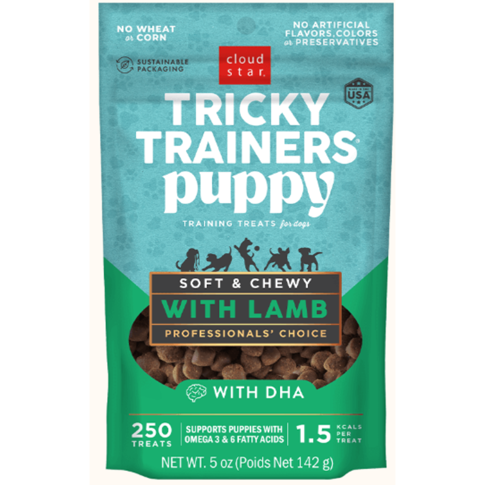 Cloud Star Cloud Star Tricky Trainer Puppy Chewy Lamb 5oz