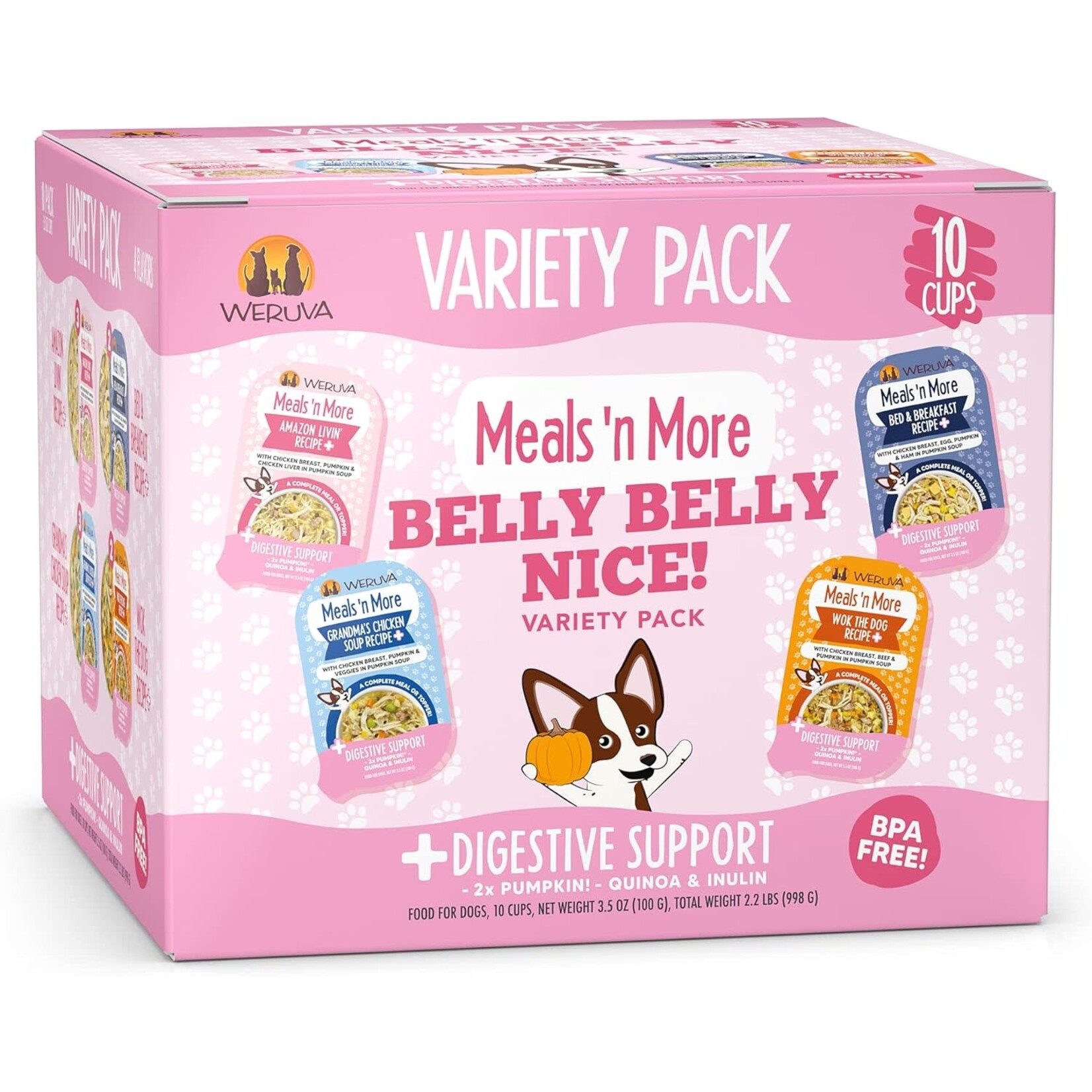 Weruva Weruva Meals'n More  Belly Belly Nice! Digestive Support Variety 10 Pack, 3.5oz Cups