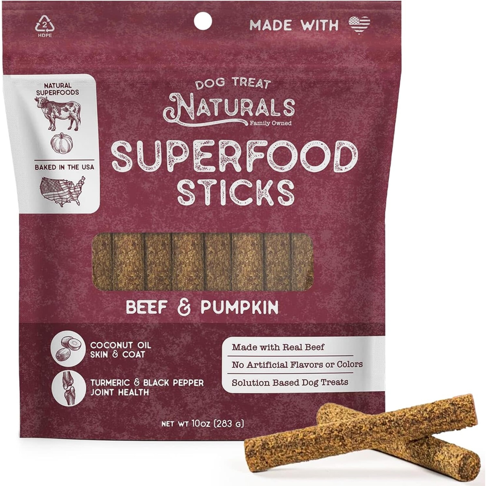 Dog Treat Naturals Naturals Beef & Pumpkin Superfood Sticks for Dogs 10oz