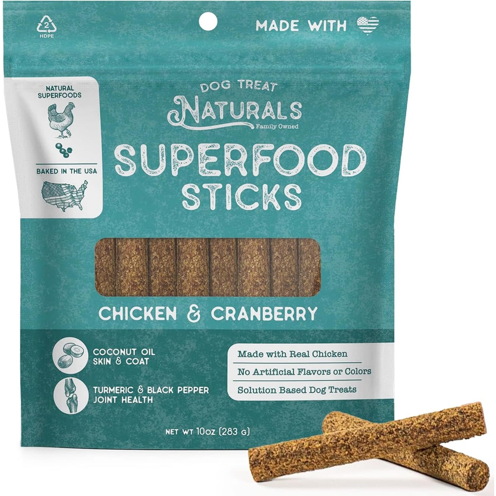 Dog Treat Naturals Naturals Chicken & Cranberry Superfood Sticks for Dogs 10oz