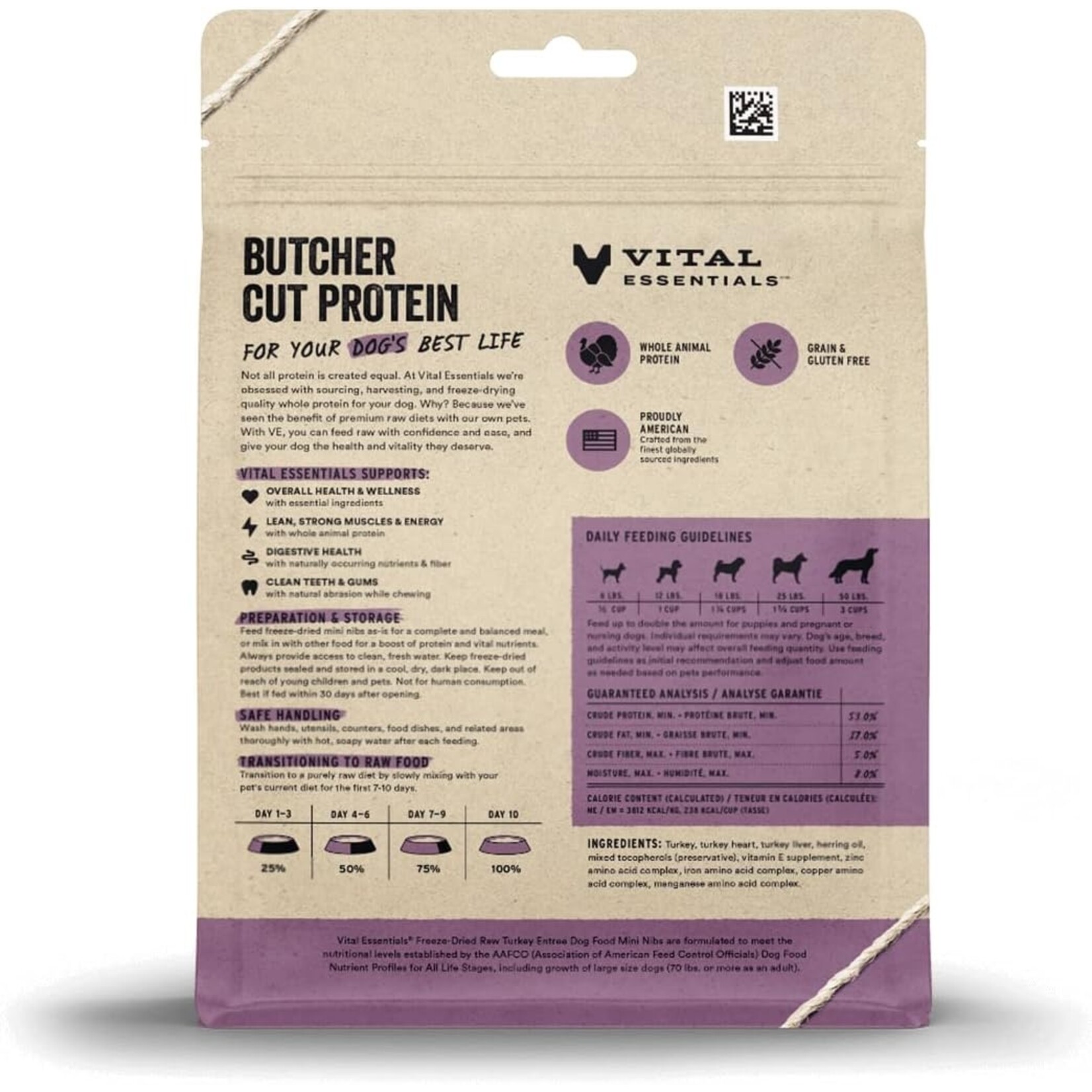 VITAL ESSENTIALS VITAL ESSENTIALS DOG FREEZE-DRIED MINI NIBS TURKEY 5.5OZ