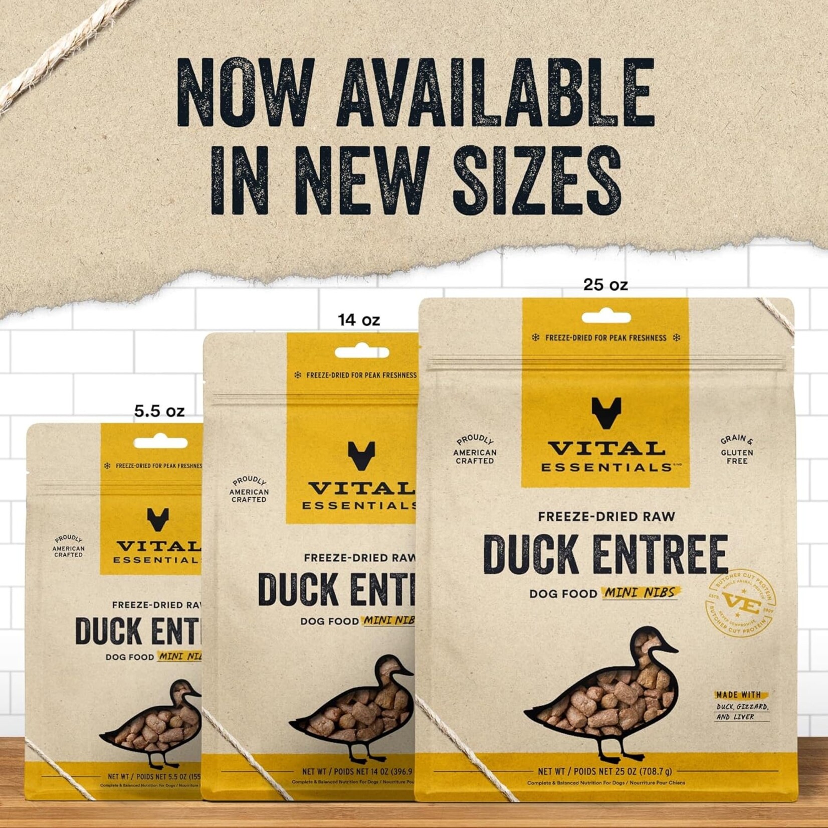 VITAL ESSENTIALS VITAL ESSENTIALS DOG FREEZE-DRIED MINI NIBS DUCK 5.5OZ