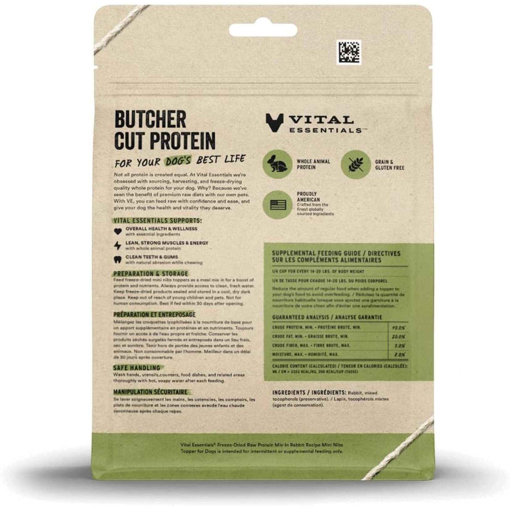 VITAL ESSENTIALS Vital Essentials Mix In Rabbit Freeze dried 6OZ