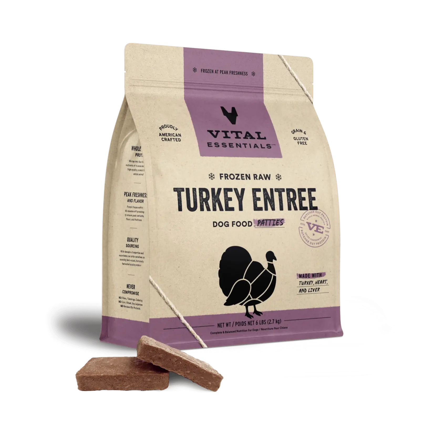 VITAL ESSENTIALS Vital Essentials Raw Dog Frozen Turkey Patties 6lb