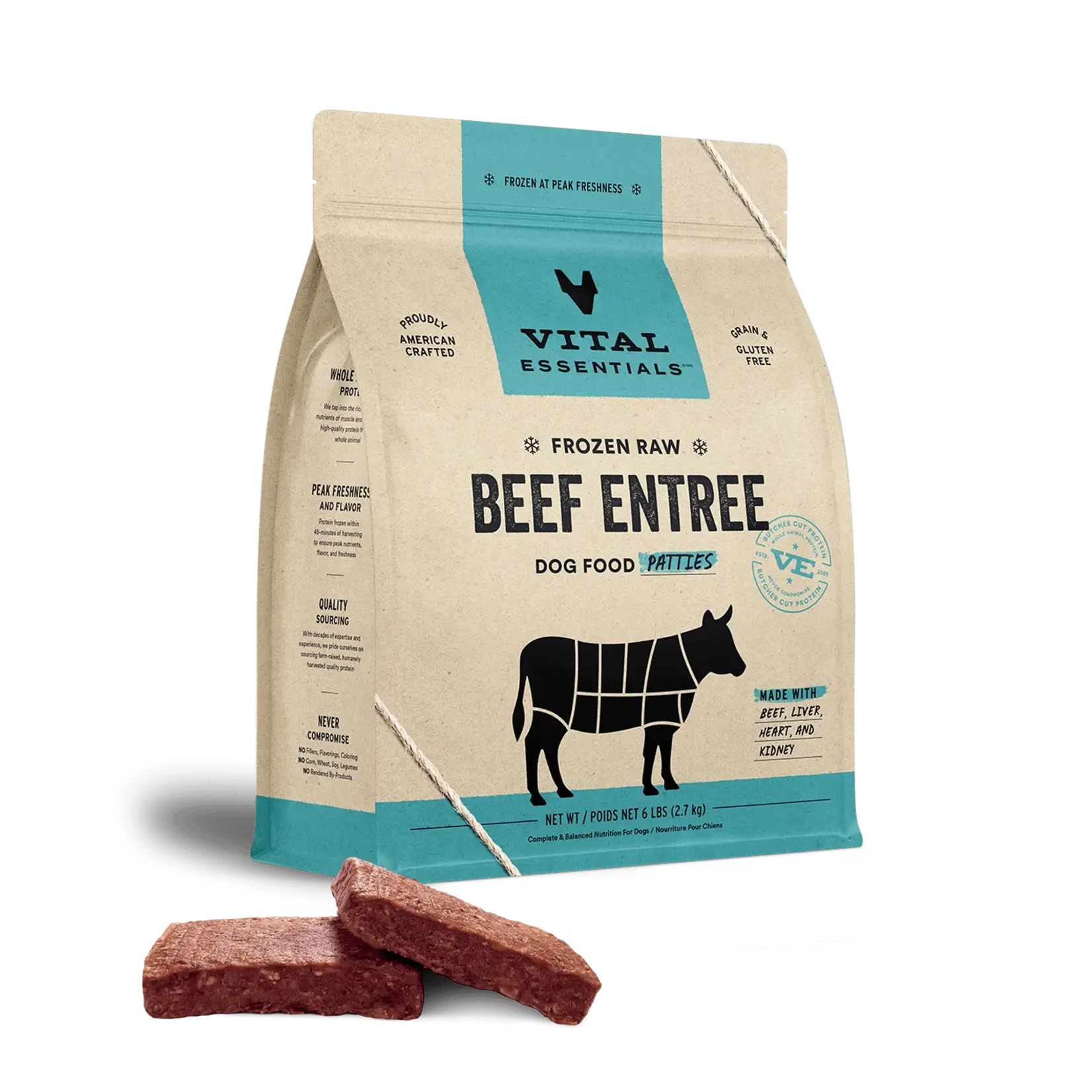 VITAL ESSENTIALS Vital Essentials Raw Dog Frozen Beef Patties 6lb