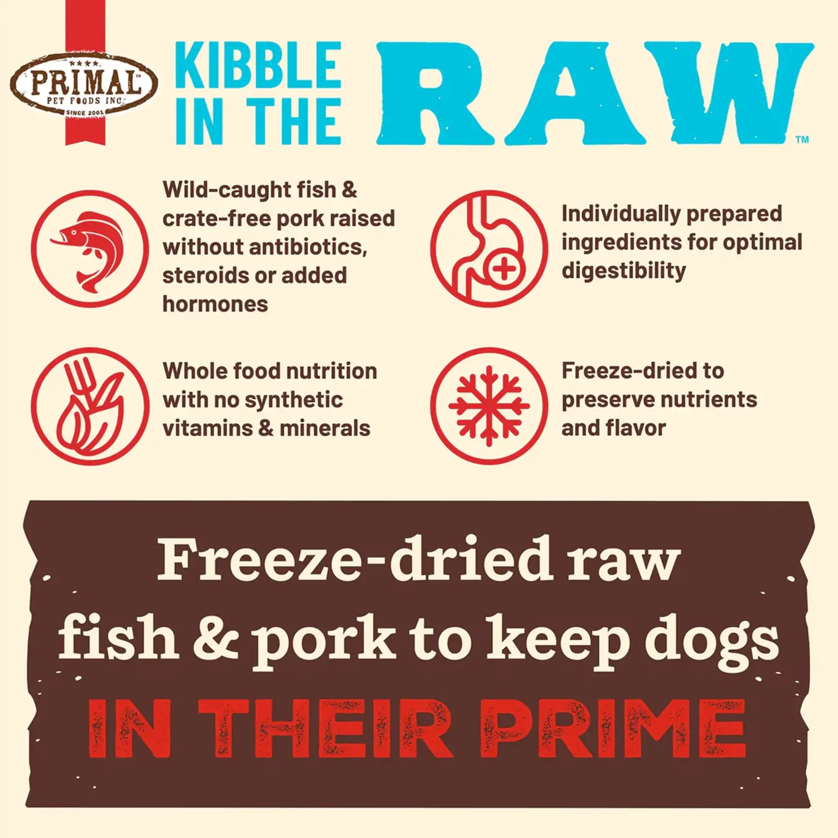Primal Primal Dog Food  Kibble in the Raw Fish Formula 9lb