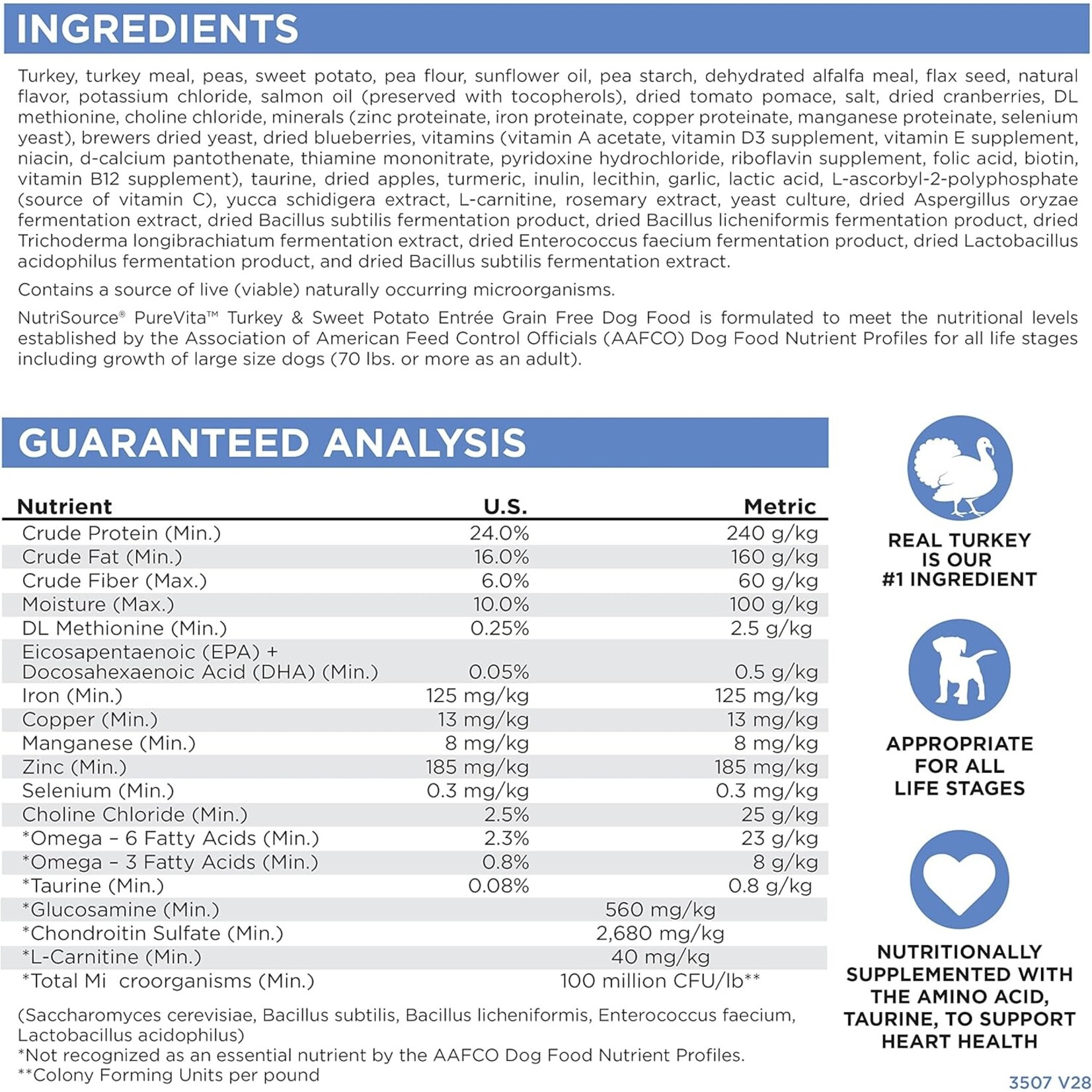 NutriSource PureVita Turkey Sweet Potato 4lb