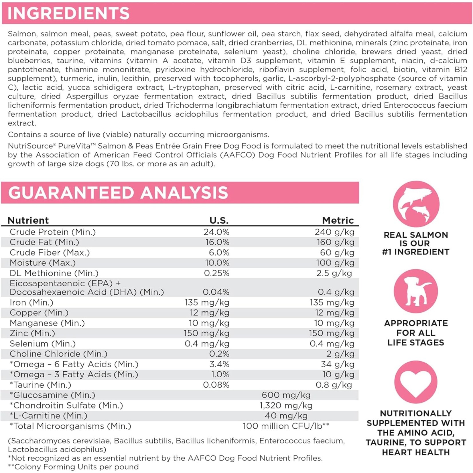 PureVita NutriSource PureVita Dog Salmon & Pea 4lb