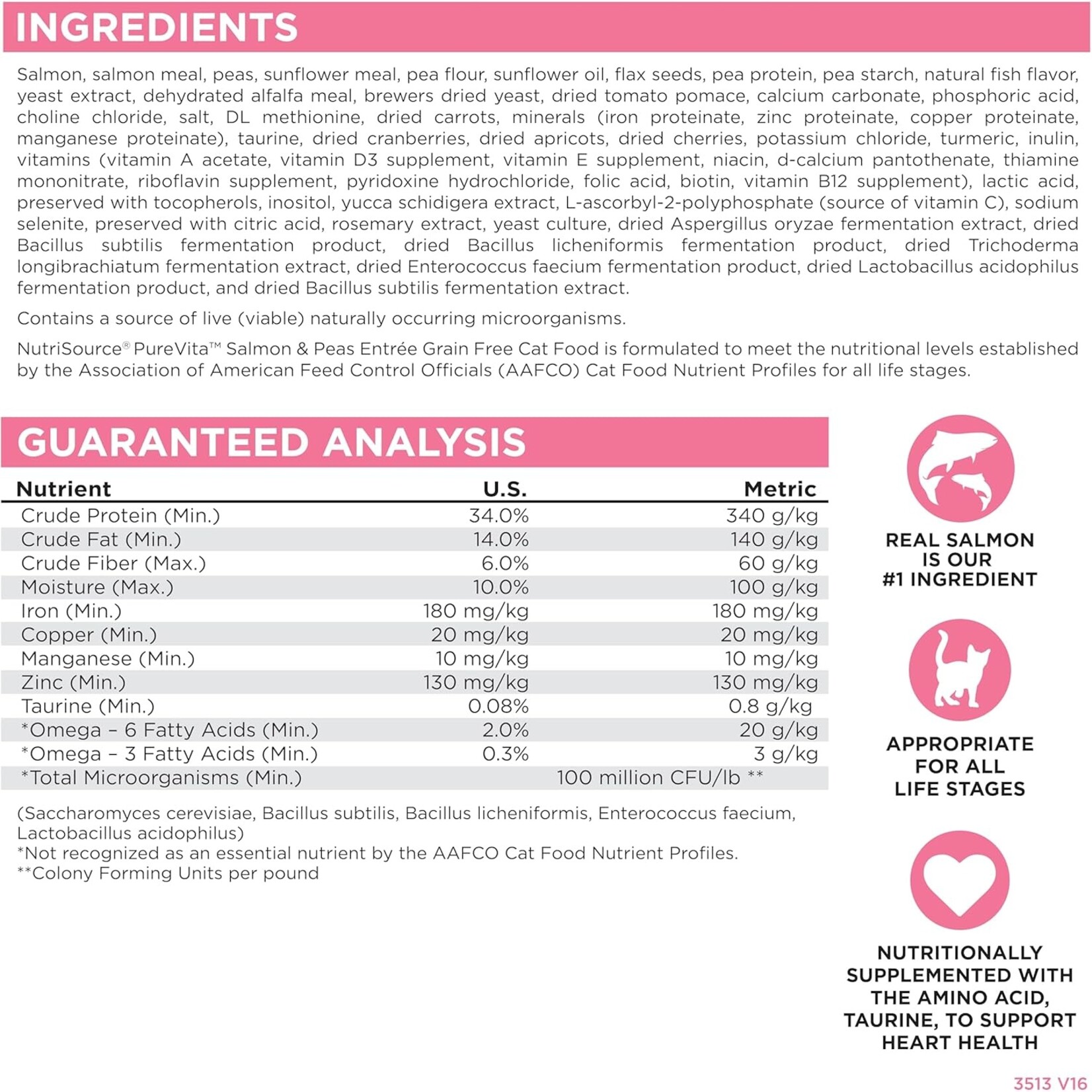 PureVita NutriSource PureVita Cat Salmon & Pea 4lb