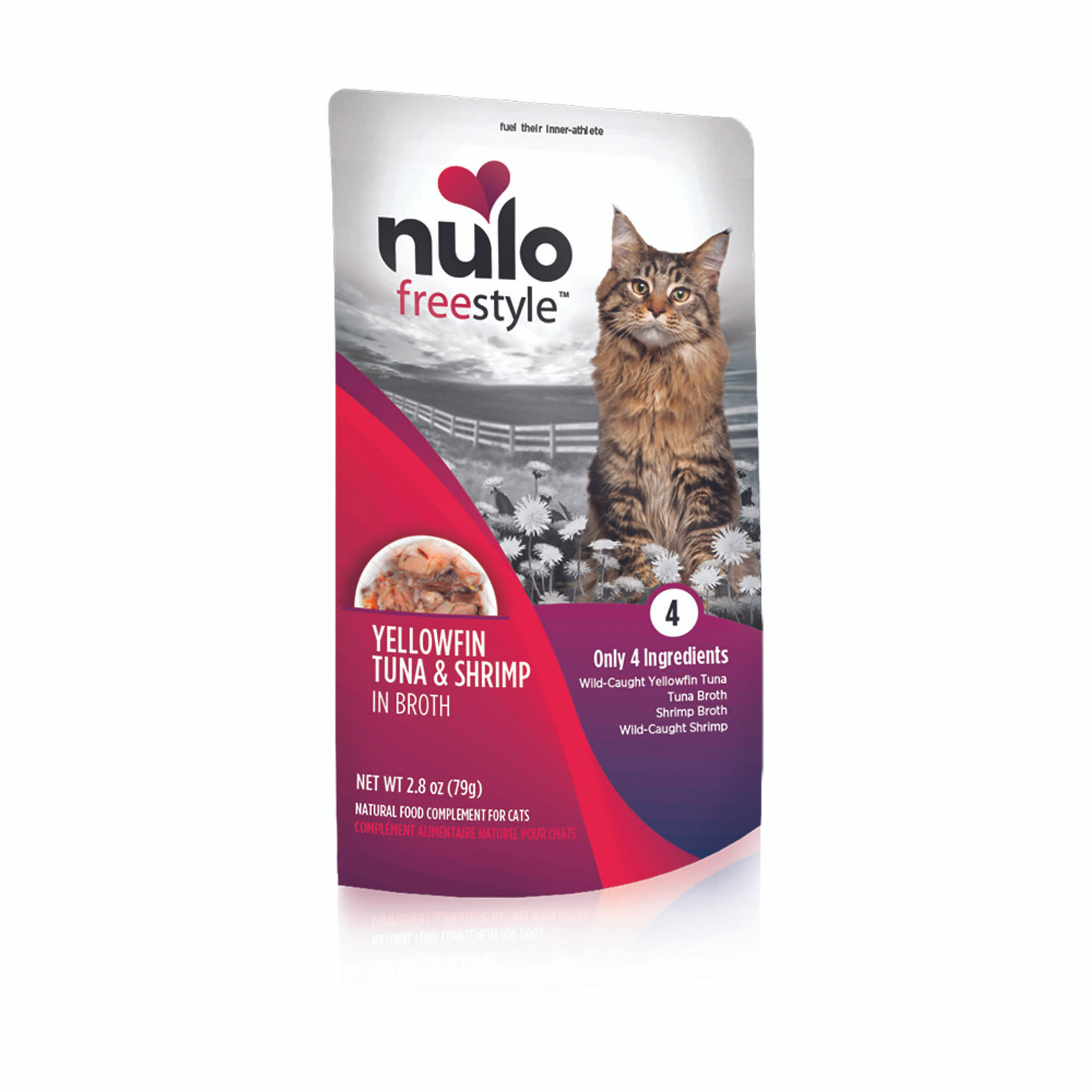 Nulo Nulo Freestyle Yellowfin Tuna & Shrimp in Broth Wet Cat Food Topper 2.8 oz Case 24