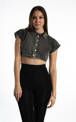 ashlyn denim crop top