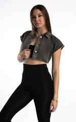 ashlyn denim crop top