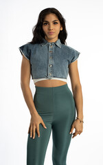 ashlyn denim crop top