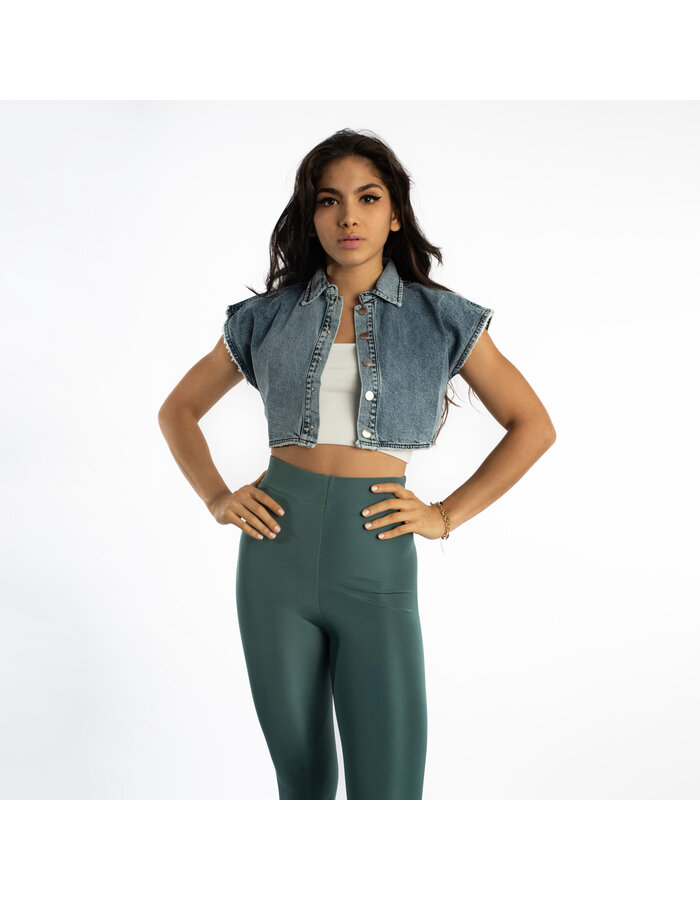 ashlyn denim crop top