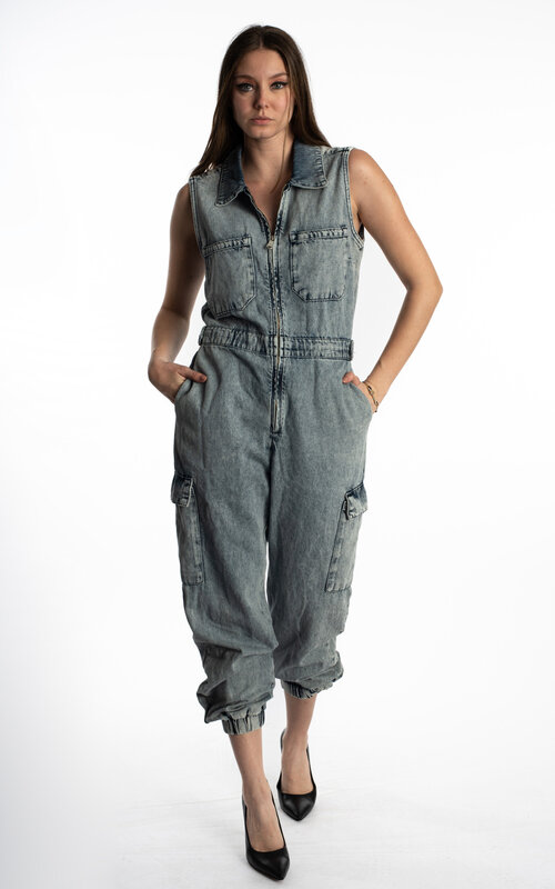 faye denim jumpsuit