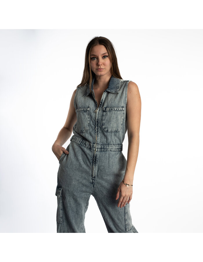 faye denim jumpsuit