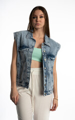 mylah denim vest