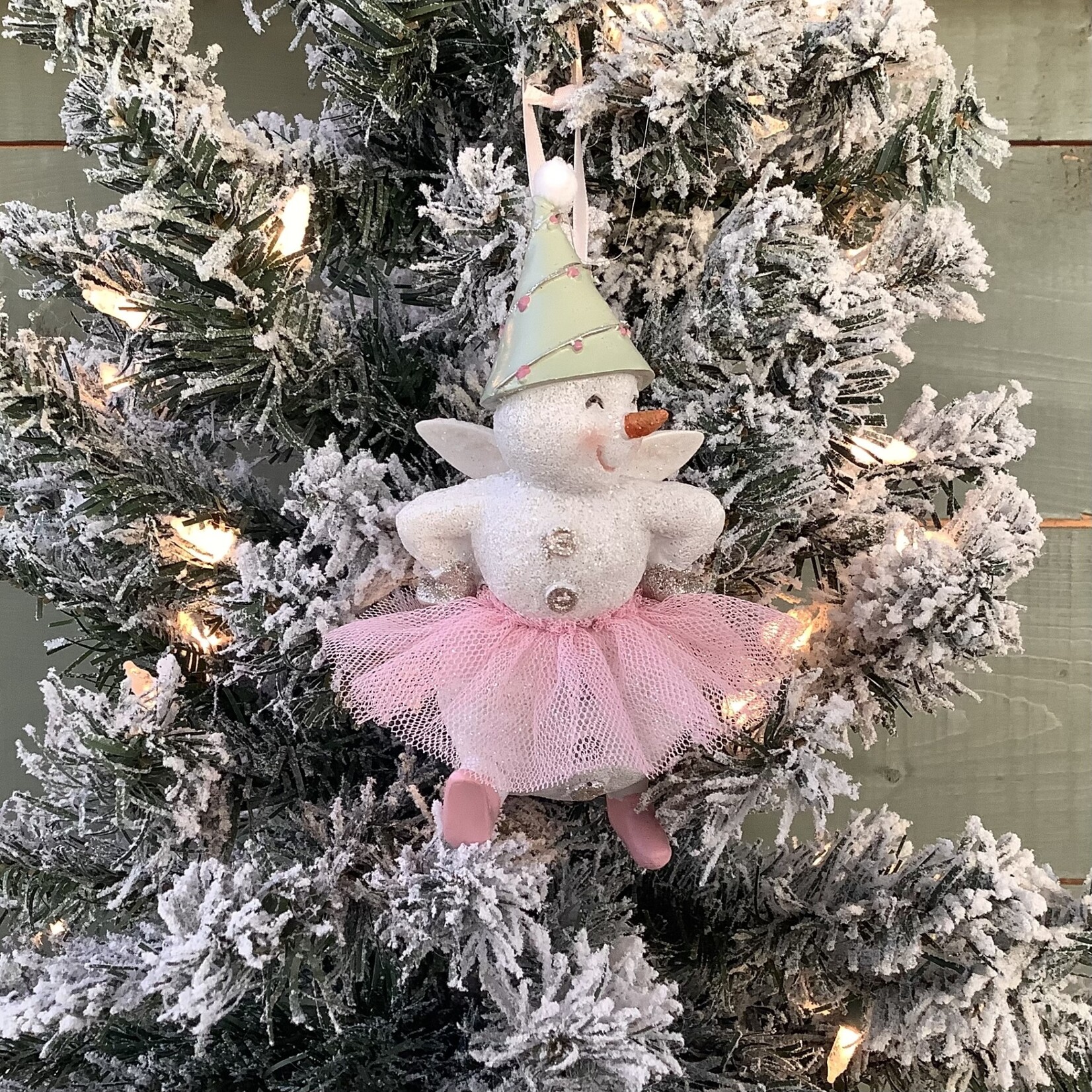 Dancing Snowman Ornament- 5.5"H