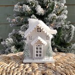 Snowy House w/LED- 4x3.5"W