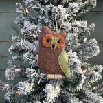 Fall Owl on Twig Ornament- 5.5"H