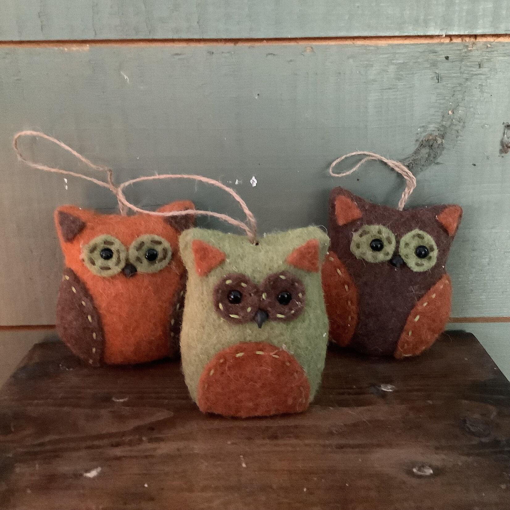 Fall Owl Ornament- 4"H