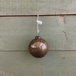Glitter Ball Ornament L, Dark Moss