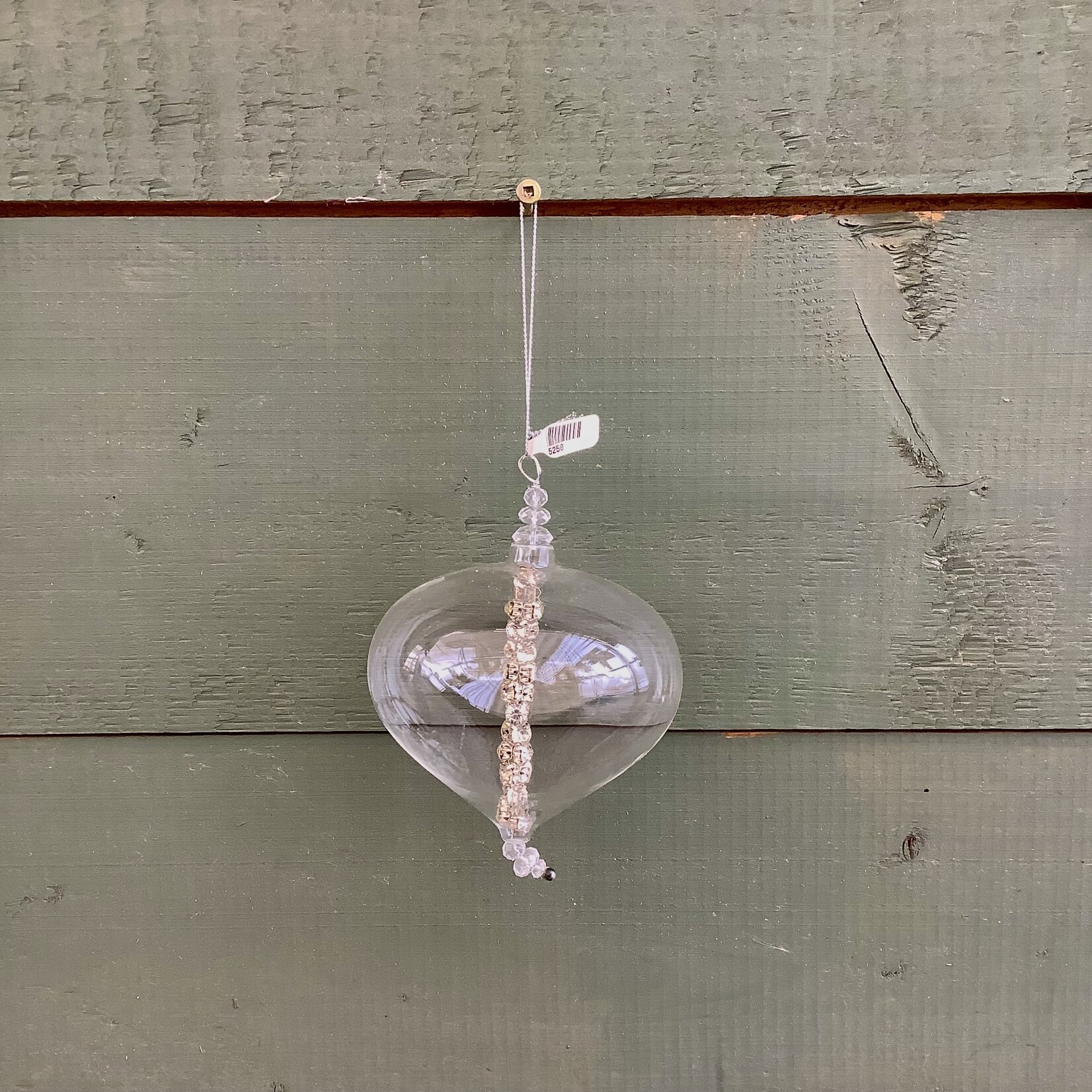 Ornament, Glass w/ Center Crystals