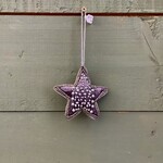 Ornament, Silver Beaded Holiday Star