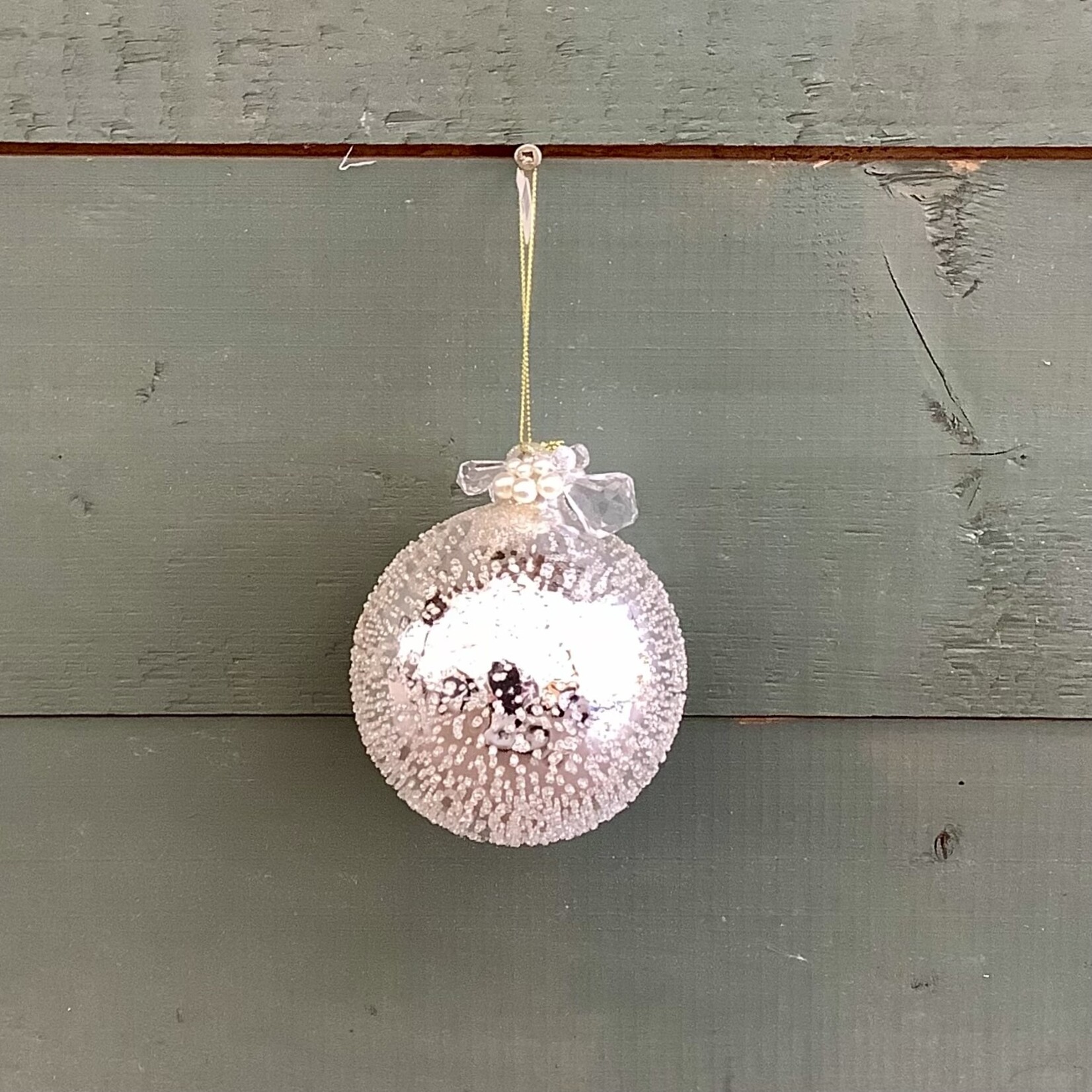 Ornament, Glass Silver And Gold