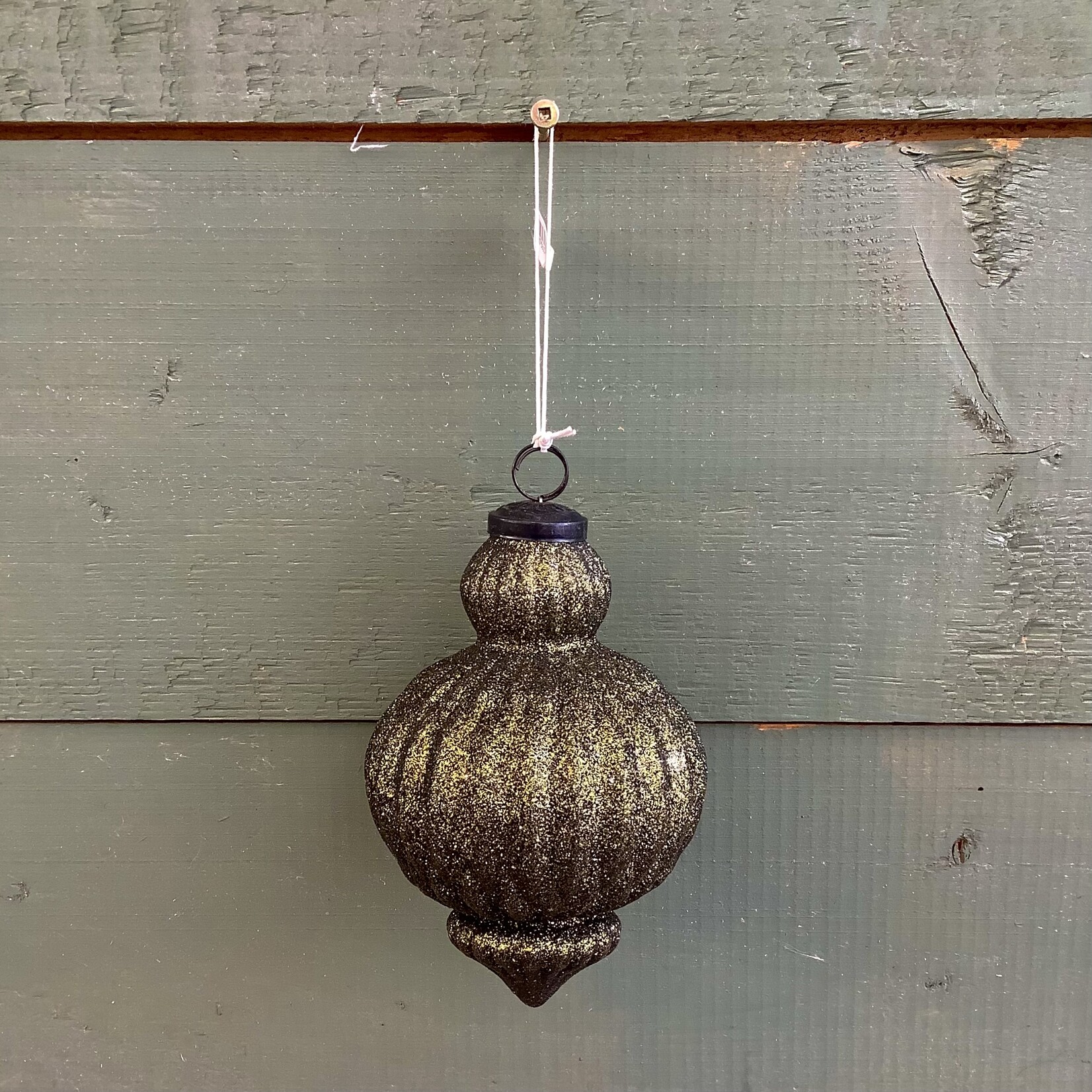 Shimmer Ornament, Dark Moss, Finial
