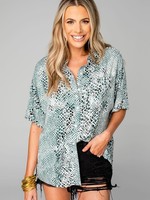 Green Snake Perry Stone Button Down