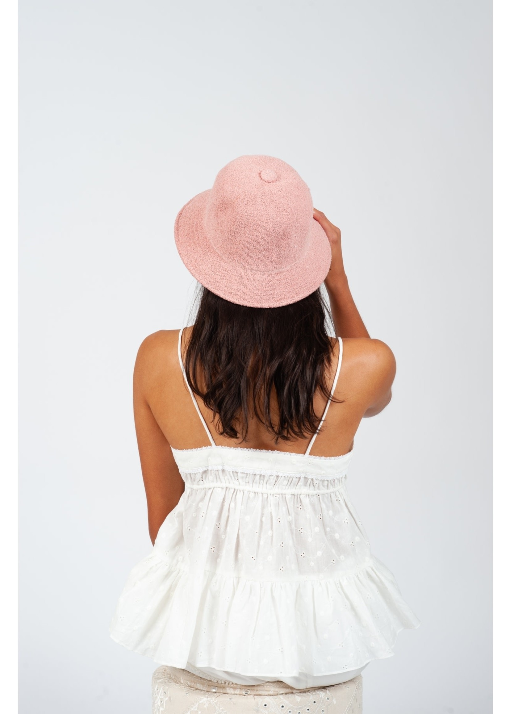 Pink Terry Cloth Bucket Hat