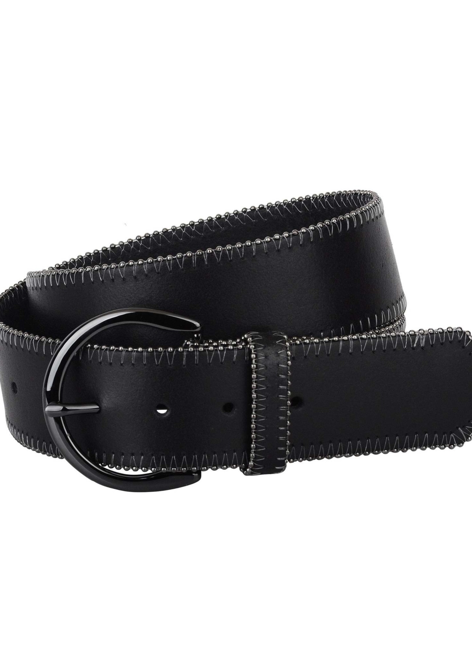 Classic Chain Trim Leather Belt