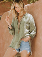 Sage Button Up Long Sleeve