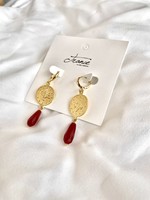 Ruby Coin Earrings