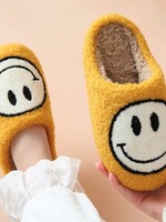 Yellow & White Smiley Slippers