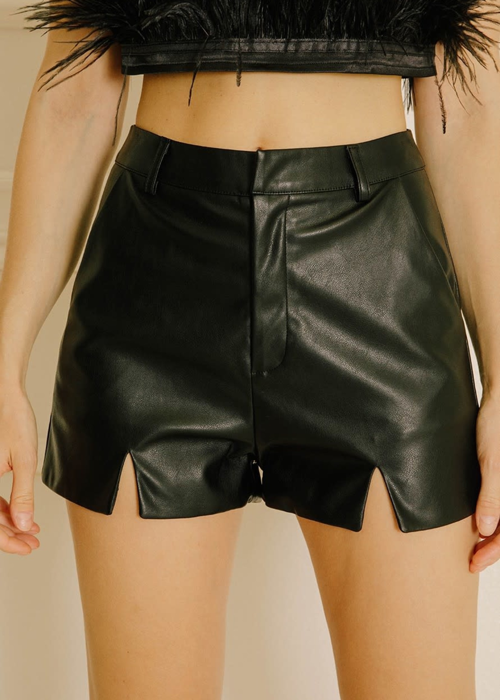 Everyday Black Leather Shorts