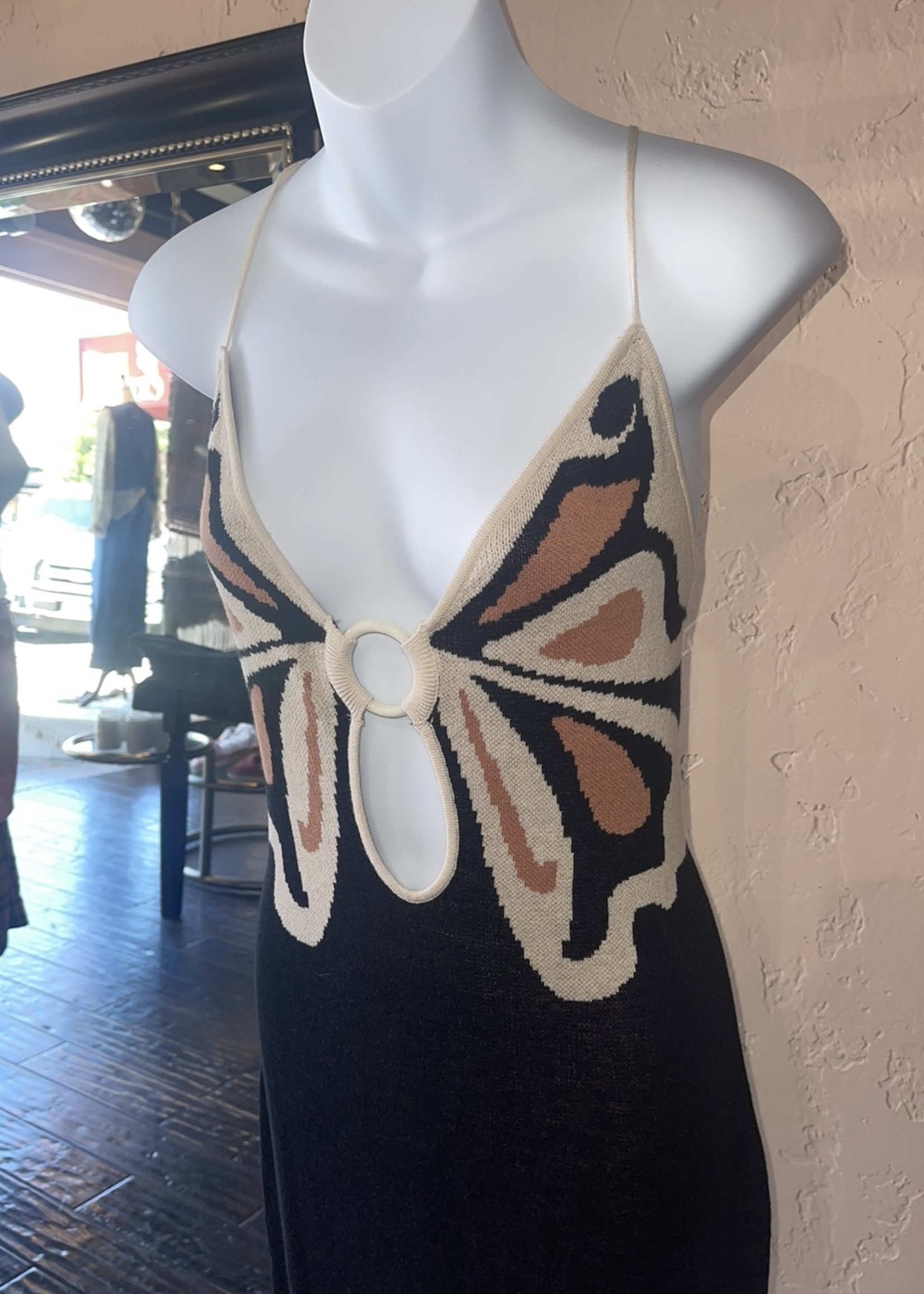 Butterfly Knit Midi Dress