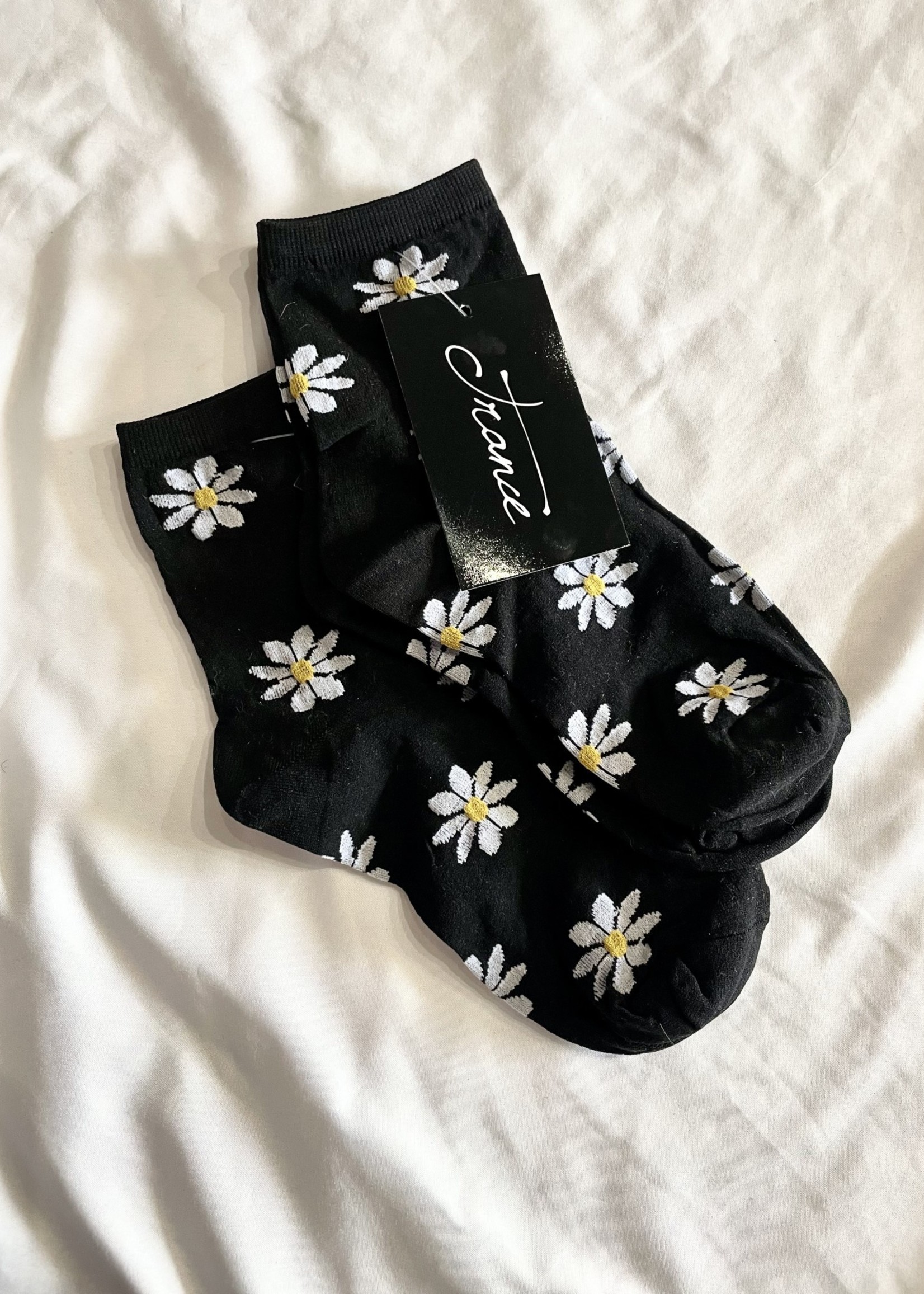 Black Flower power Socks