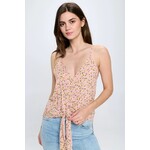 Miley & Molly Ditsy Floral Tie Front Button Detail Cami Top