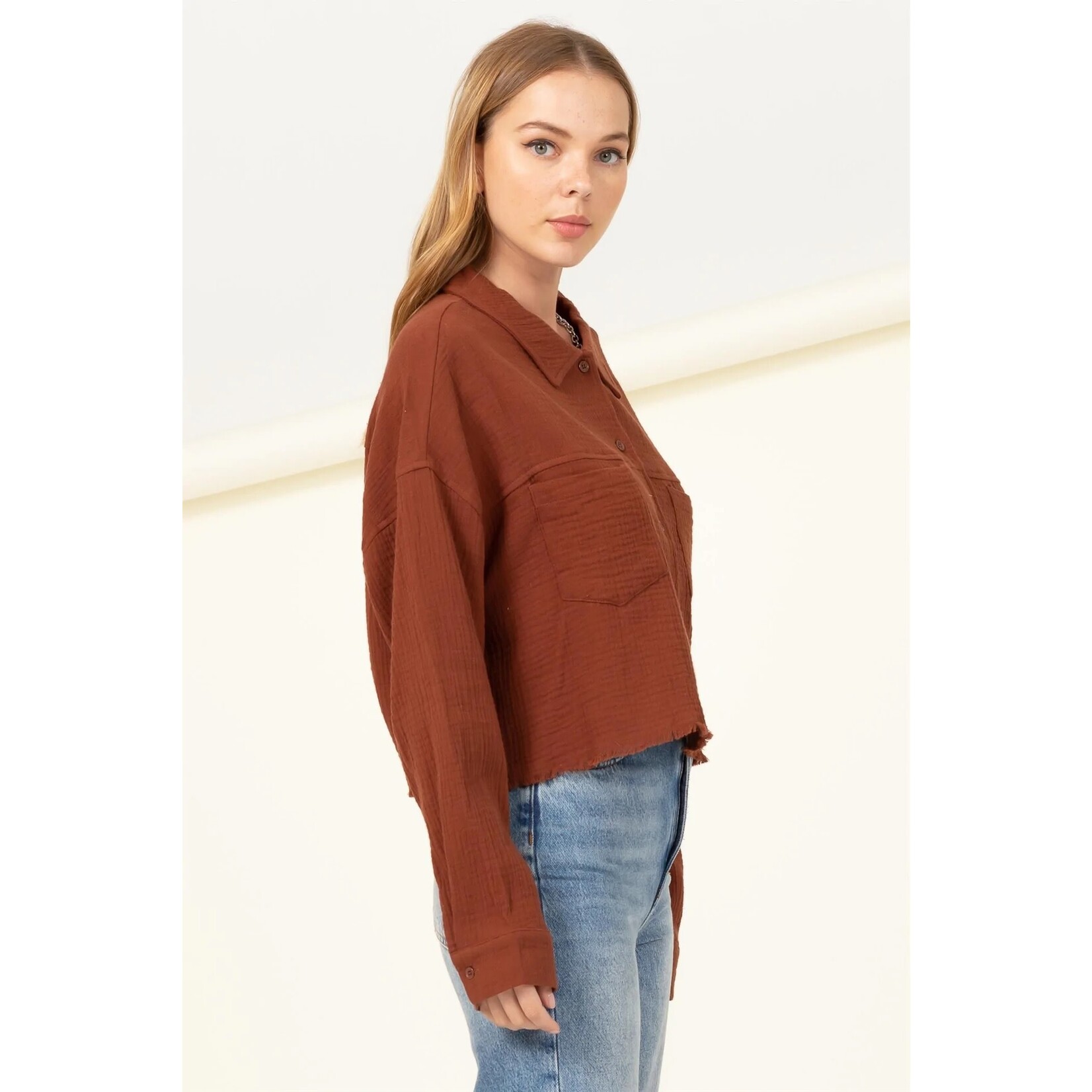 Hyfve Day Out Long-Sleeve Button-Front Top