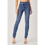Risen High-Rise Crossover Skinny Jeans