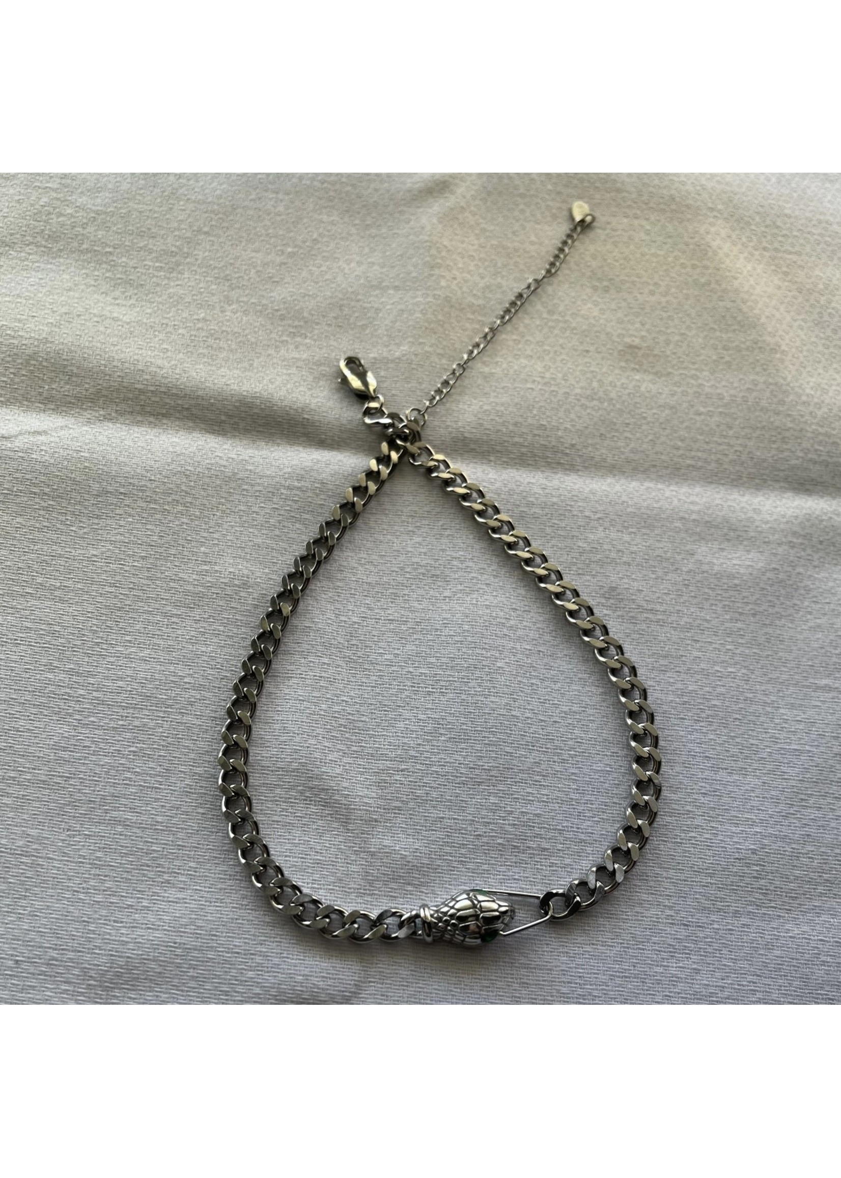 Untamed Silver Snake Choker House of Drip Apparel
