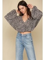 Knit Leopard Crinkled Top