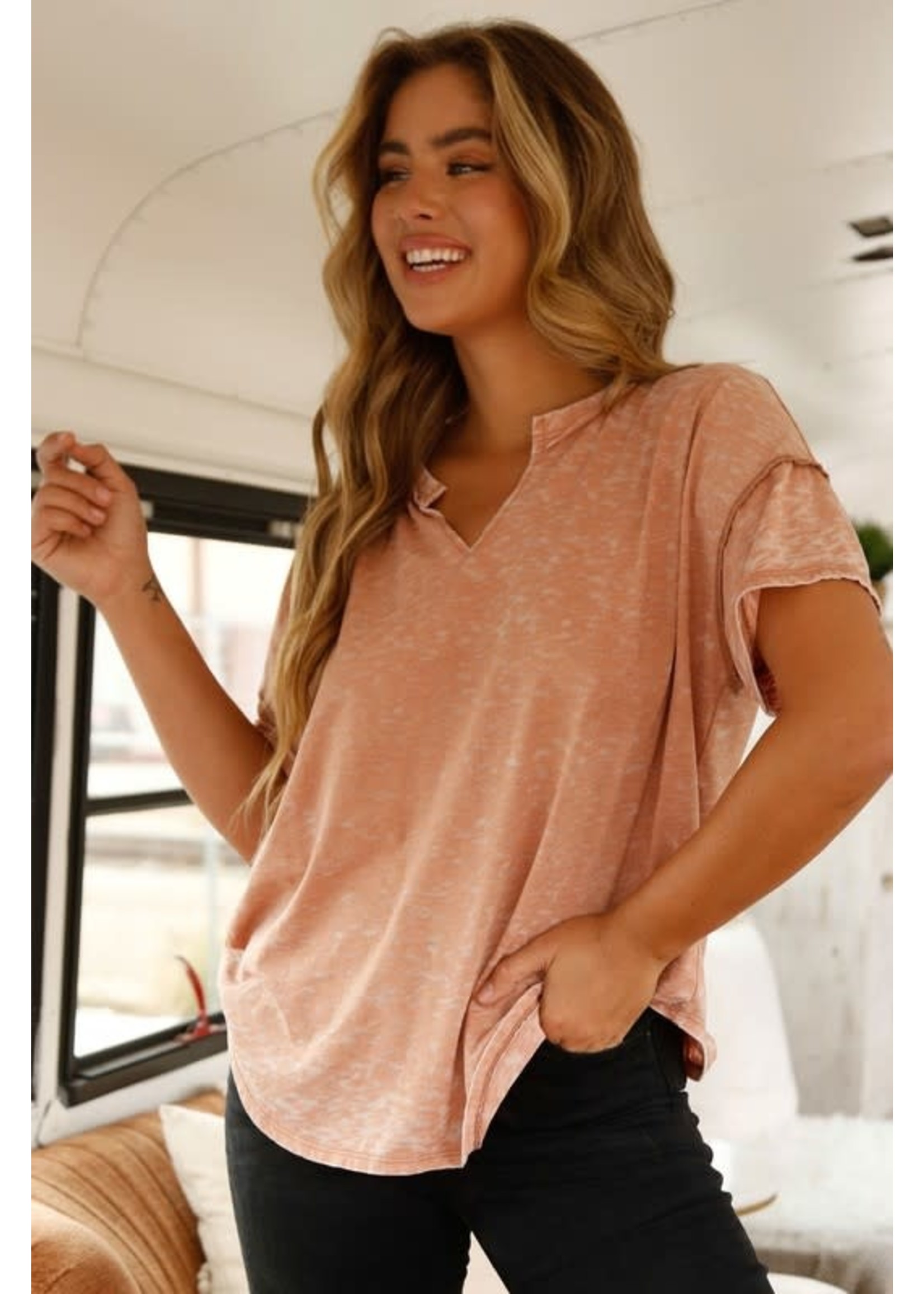 Just Peachy Mineral Washed Tee